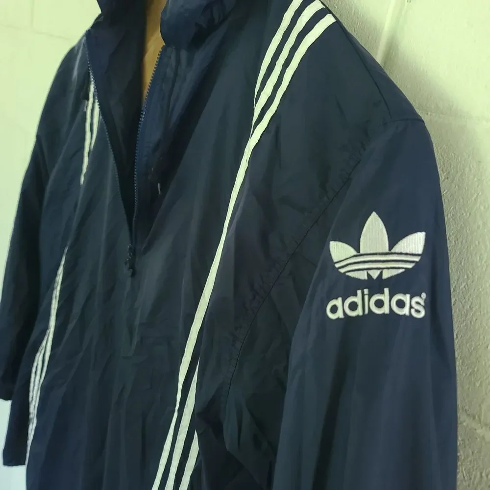 90s~00'S Adidas Half Zip Nylon blue Pullover Men's Size XL Vintage eaa504395 EUC